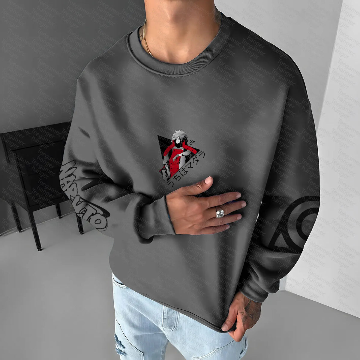 Unisex Anime Graphic Inspired Vintage Sweatshirt