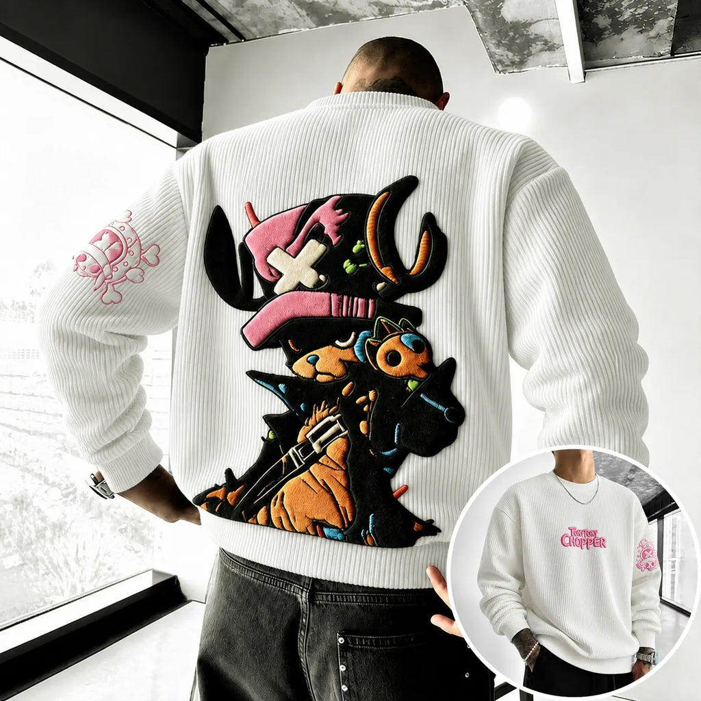 Unisex Anime-print Crewneck Sweatshirt