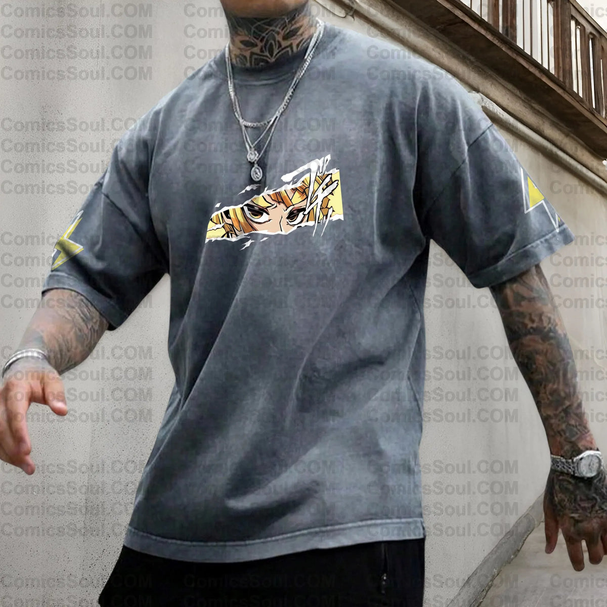 Vintage 3D Direct Inkjet Printed Washed Unisex T-Shirt
