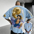Unisex Short-Sleeve Corduroy T-Shirt With Anime Print