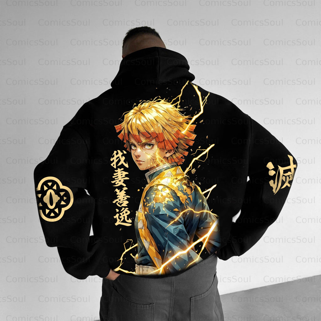 Unisex Anime Graphic Streetwear Vintage Plush Hoodie| KNY