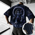 Unisex Short-Sleeve Corduroy T-Shirt With Anime Print