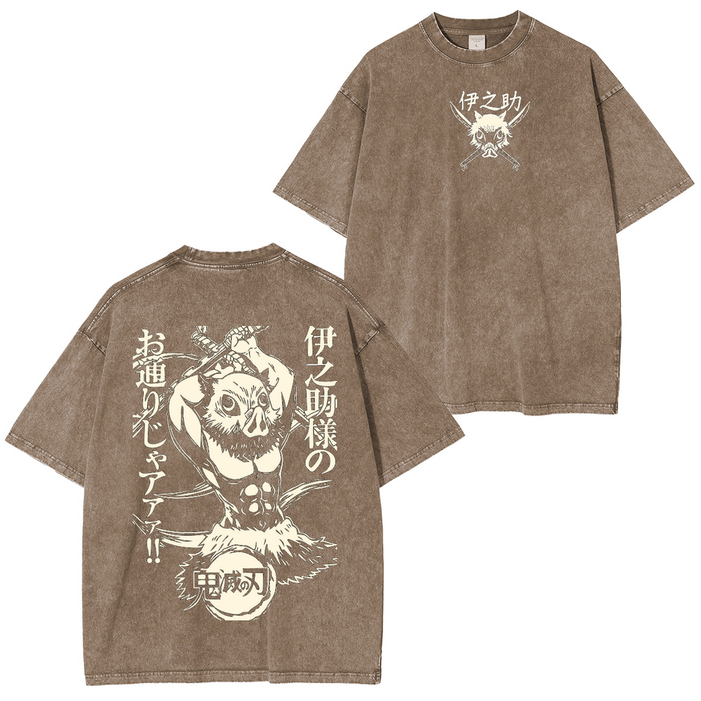 Inosuke Hashibira,Anime Anime Unsiex Washed T-Shirt| KNY