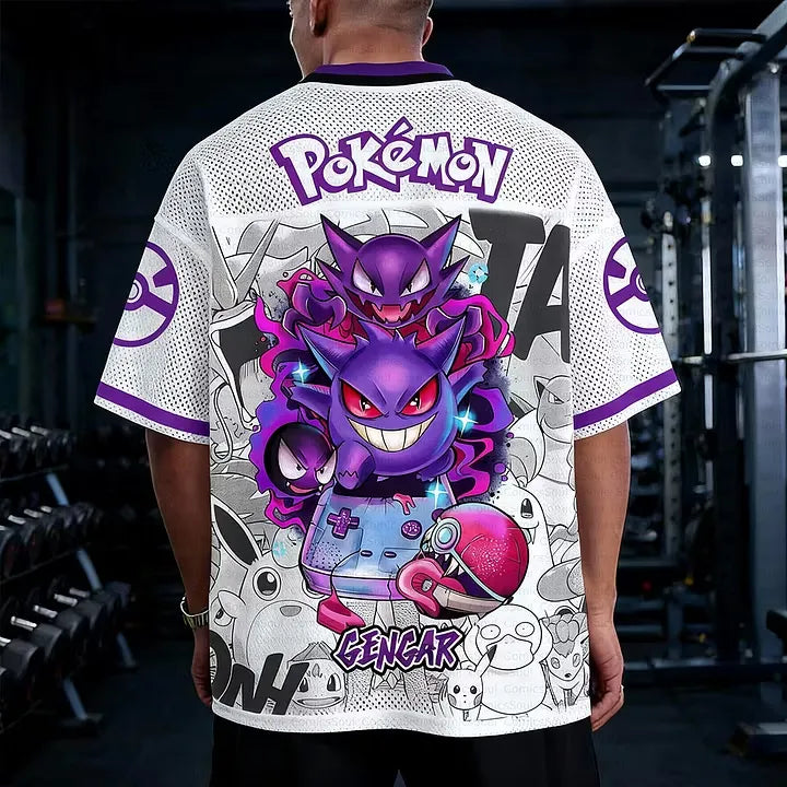 Unisex Anime Retro Mesh Sports Jersey T-Shirt