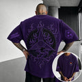 Unisex Anime-Style Retro Corduroy Oversized T-Shirt