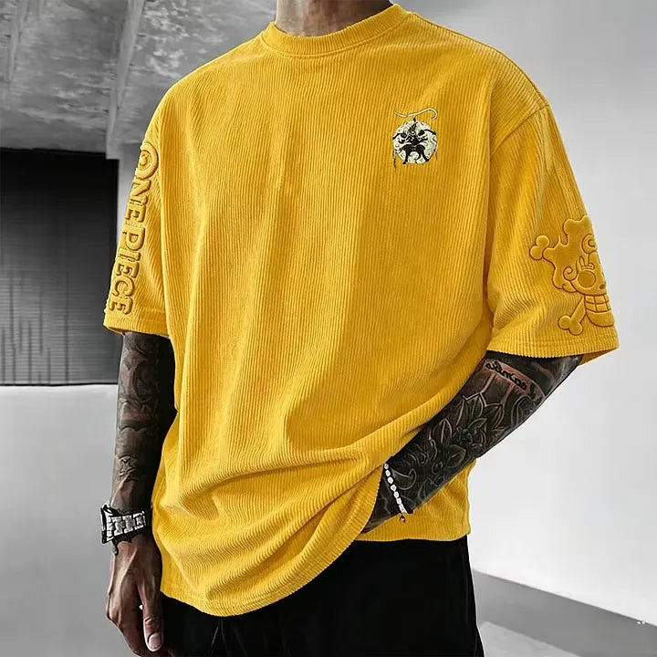 Unisex Anime Inspired Vintage Corduroy T-Shirt
