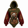 Women's Anime-Print Hooded Romper Set