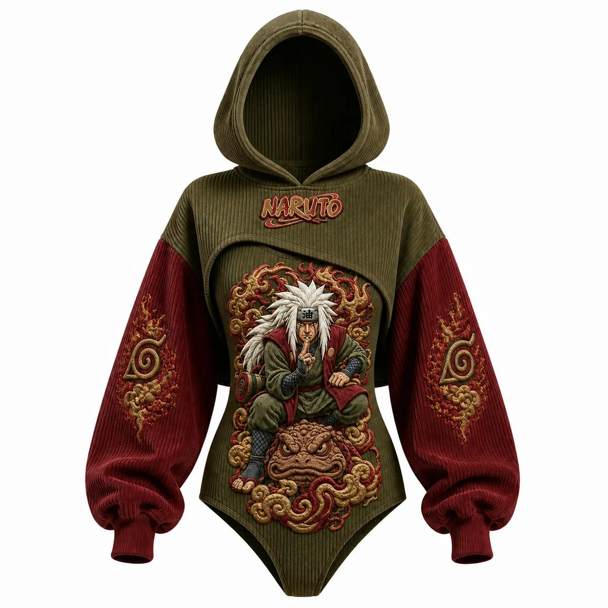 Women's Anime-Print Hooded Romper Set