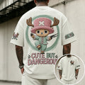 Unisex Short-Sleeve Corduroy T-Shirt With Anime Print