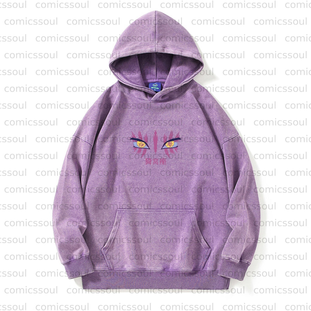 Unisex Anime Graphic Streetwear Vintage Plush Washed Hoodie