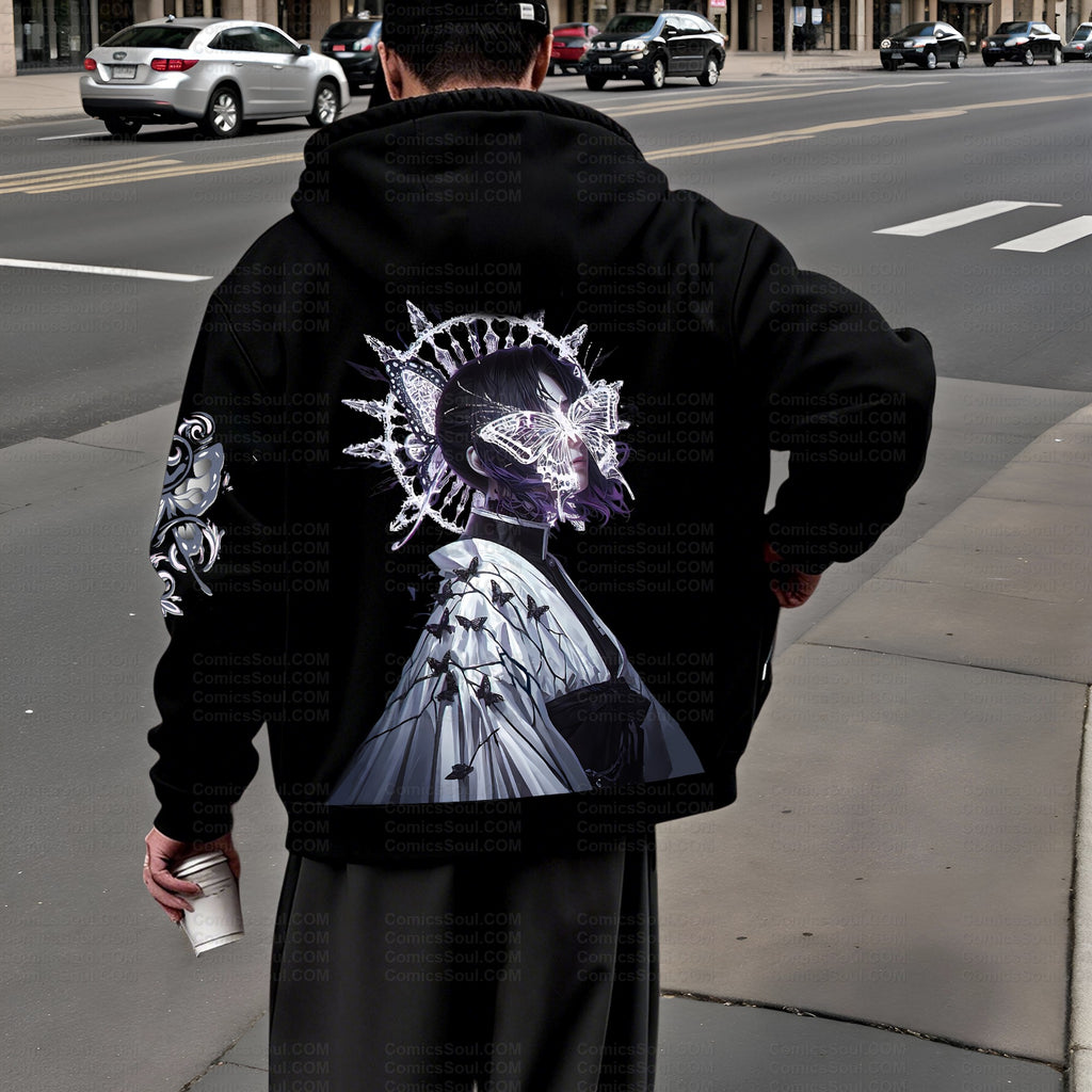 Unisex Graphic Streetwear Vintage Zipper Cardigan Plush Hoodie