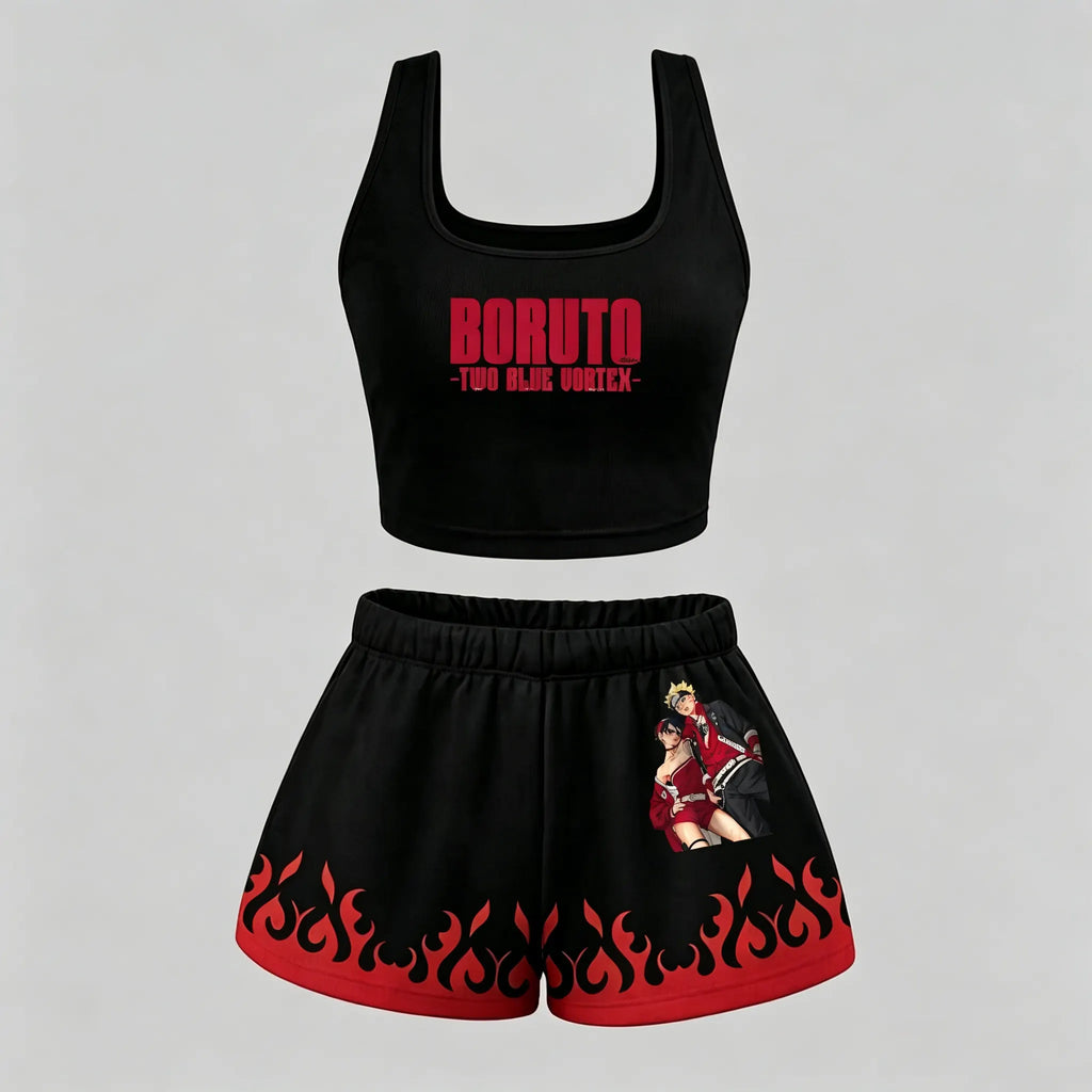Animescollection Naruto Vest and shorts Two-Piece Set | Anime Graphic