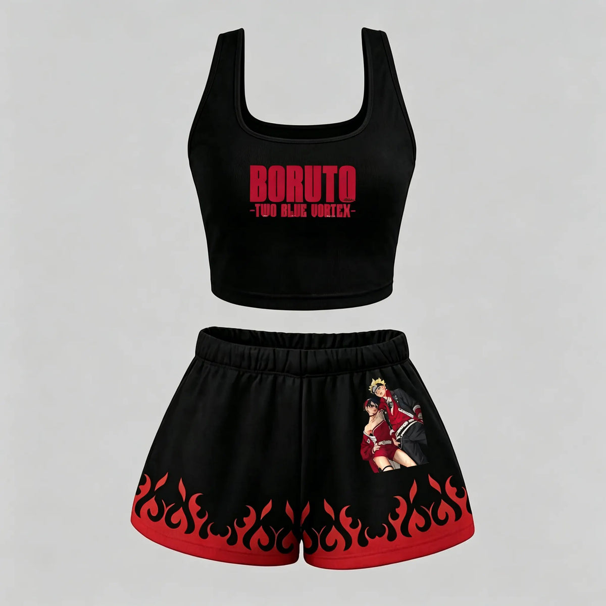 Animescollection Naruto Vest and shorts Two-Piece Set | Anime Graphic