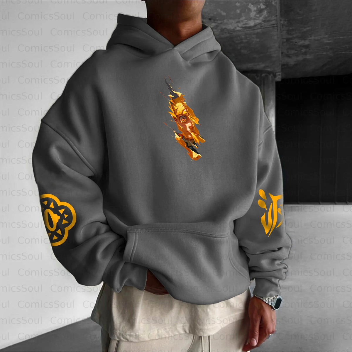 Unisex Anime Graphic Streetwear Vintage Plush Hoodie| KNY