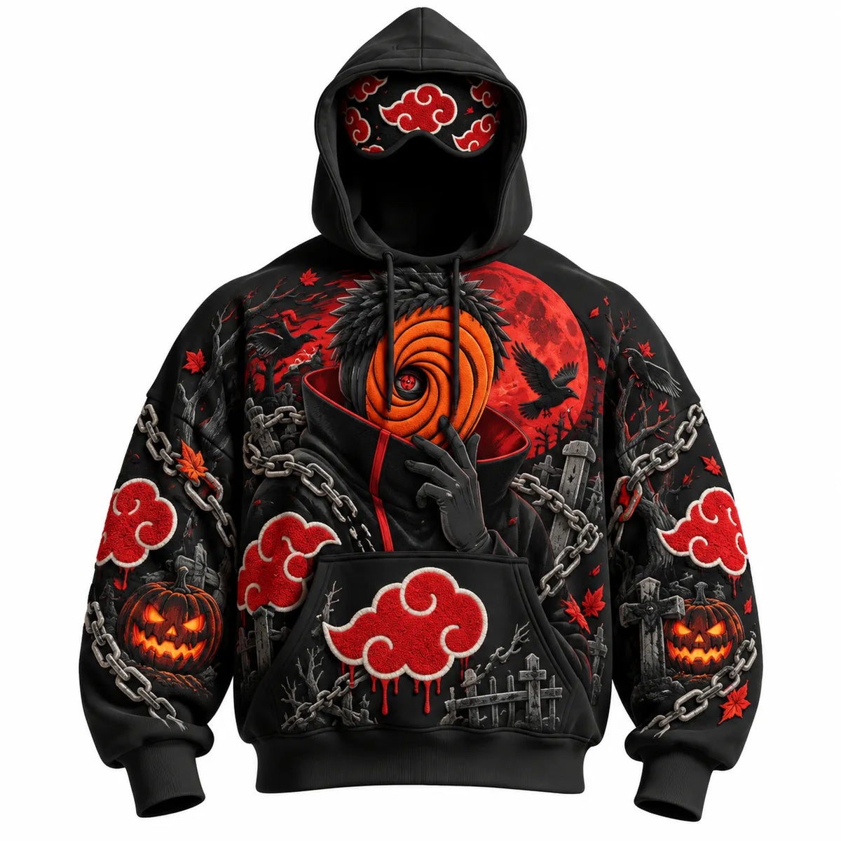 Halloween Anime-Print Hoodie