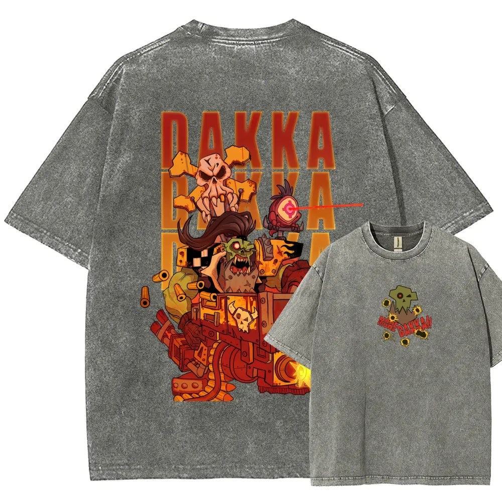 Vintage Casual Washed T-Shirt 丨WH40K