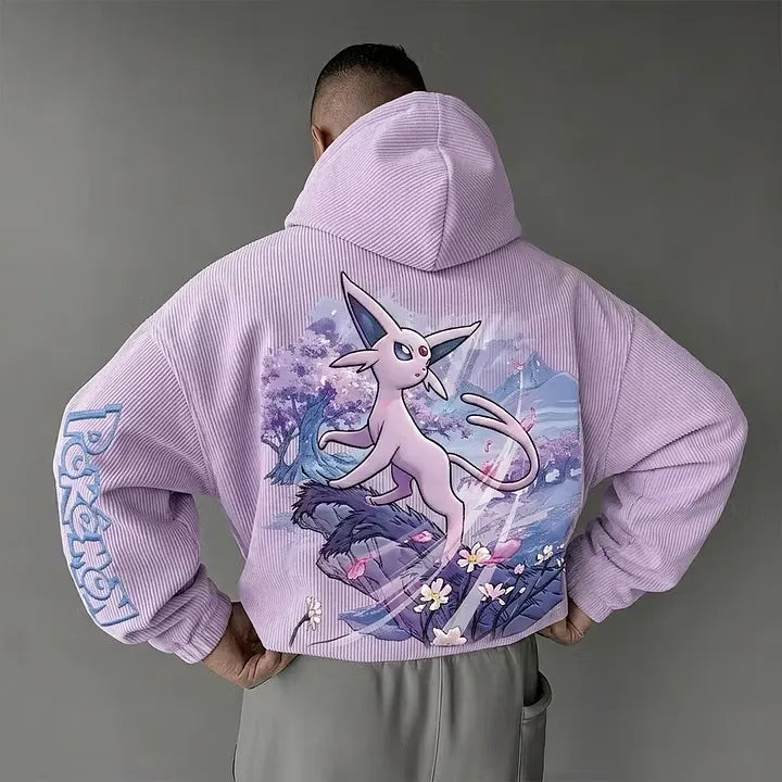 Vintage Graphic Men Hoodie Loose Streetwear Pullover