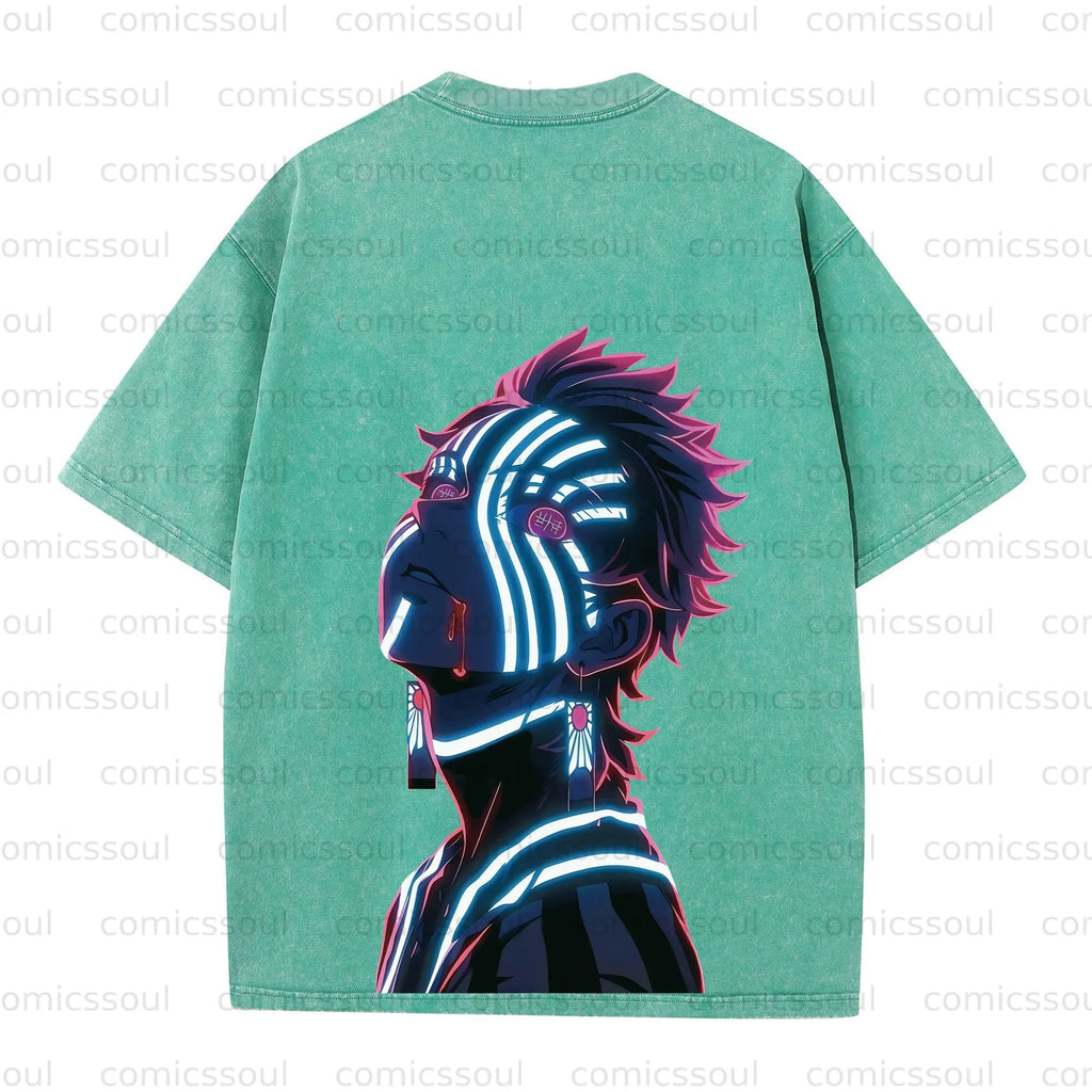 Vintage 3D Direct Inkjet Printed Washed Unisex T-Shirt