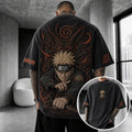 Unisex Anime-Style Retro Corduroy Oversized T-Shirt