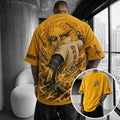 Unisex Anime-Style Retro Corduroy Oversized T-Shirt