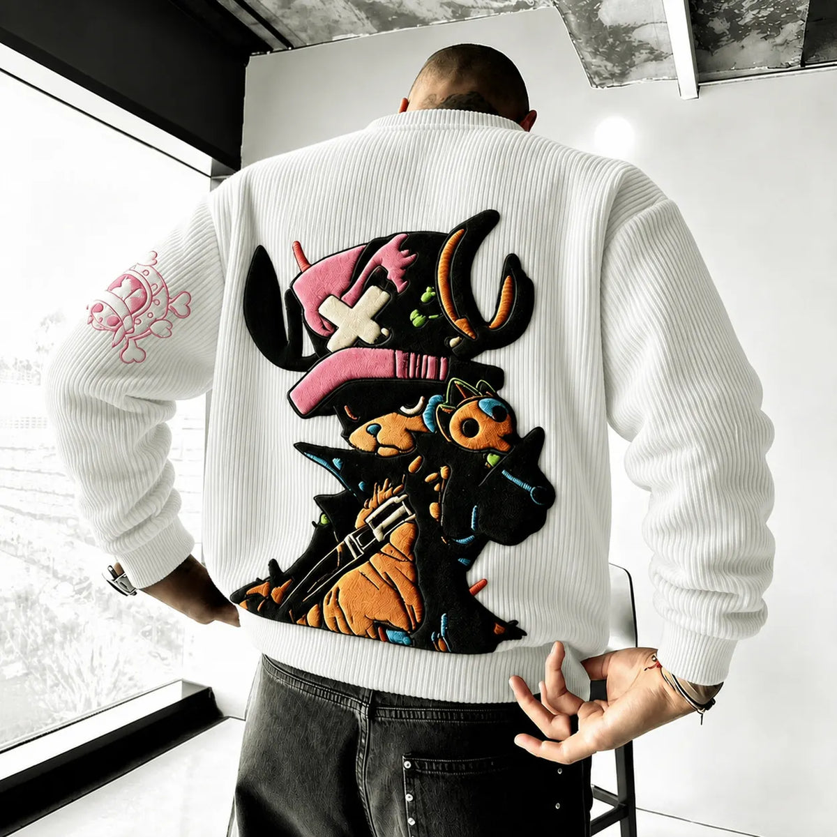 Unisex Anime-print Crewneck Sweatshirt