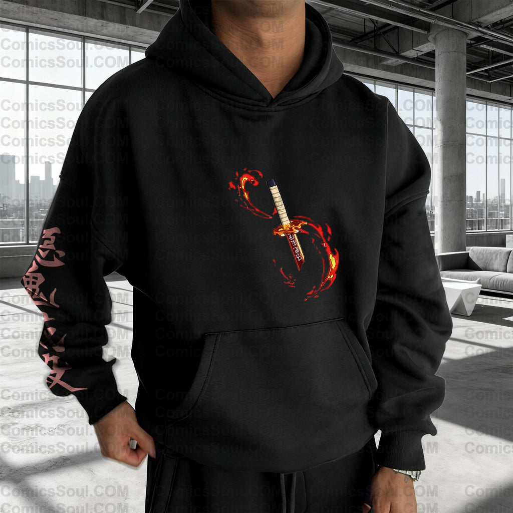 Plus Velvet Unisex Anime Graphic Streetwear Vintage Hoodie