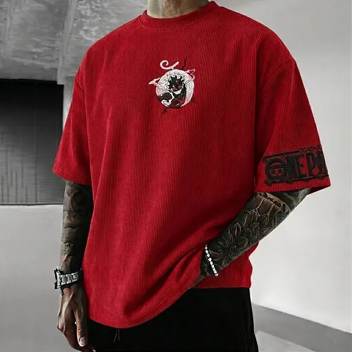 Unisex Anime Inspired Vintage Corduroy T-Shirt