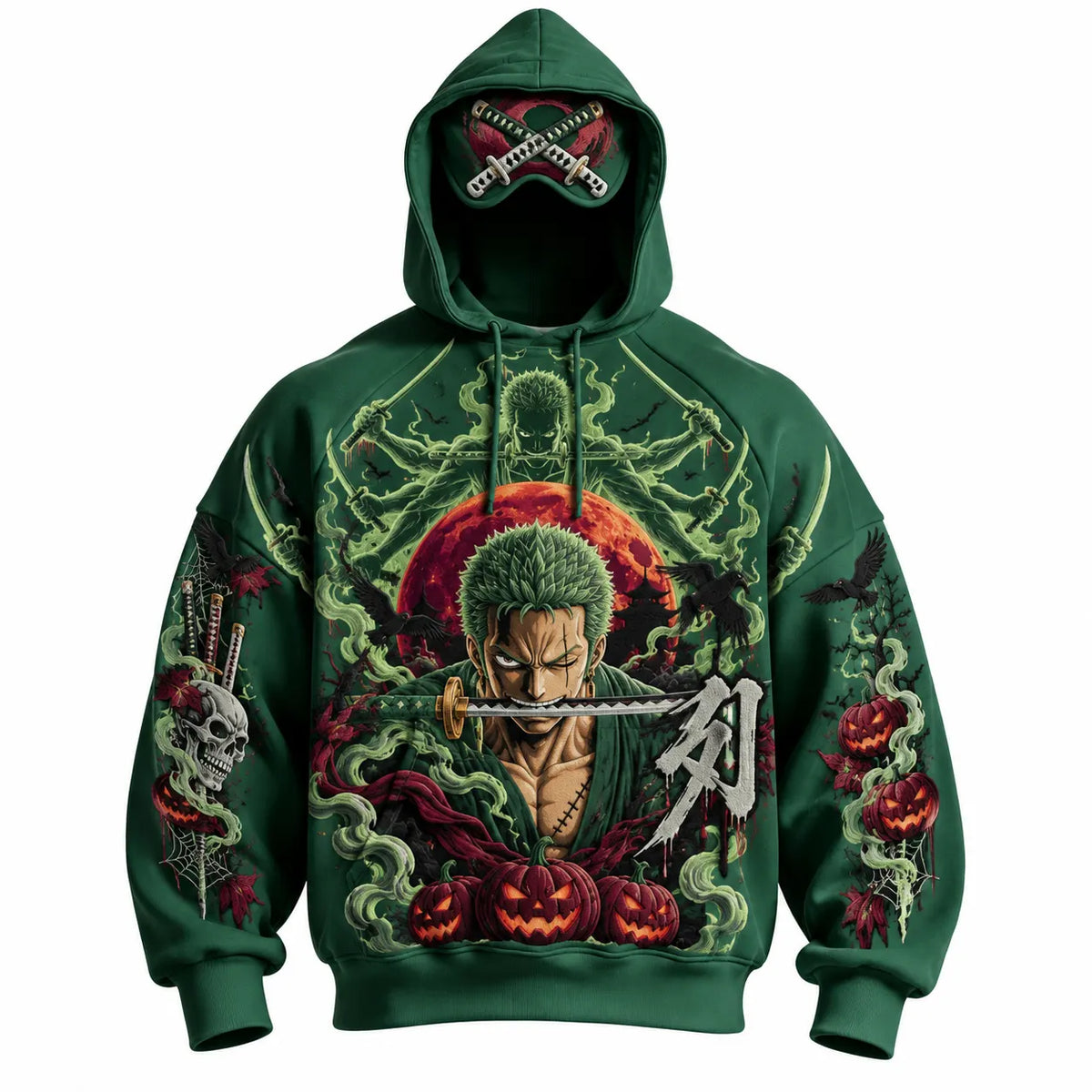 Halloween Anime-Print Hoodie