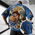 Unisex Anime-Style Retro Corduroy Oversized T-Shirt