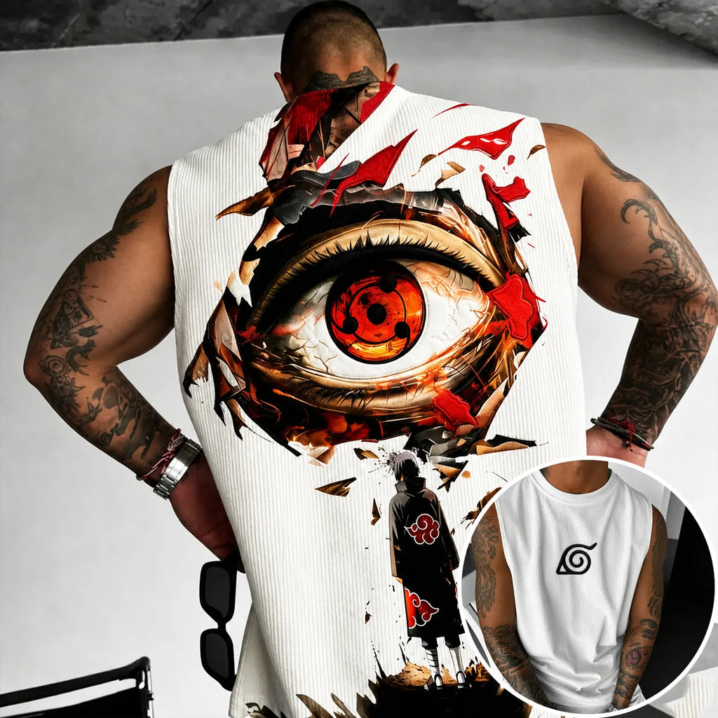 Unisex Anime-Style Retro Corduroy Tank Top