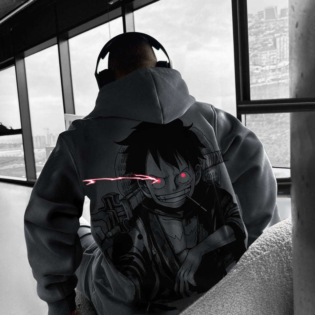 Unisex Oversized Anime Print Hoodie