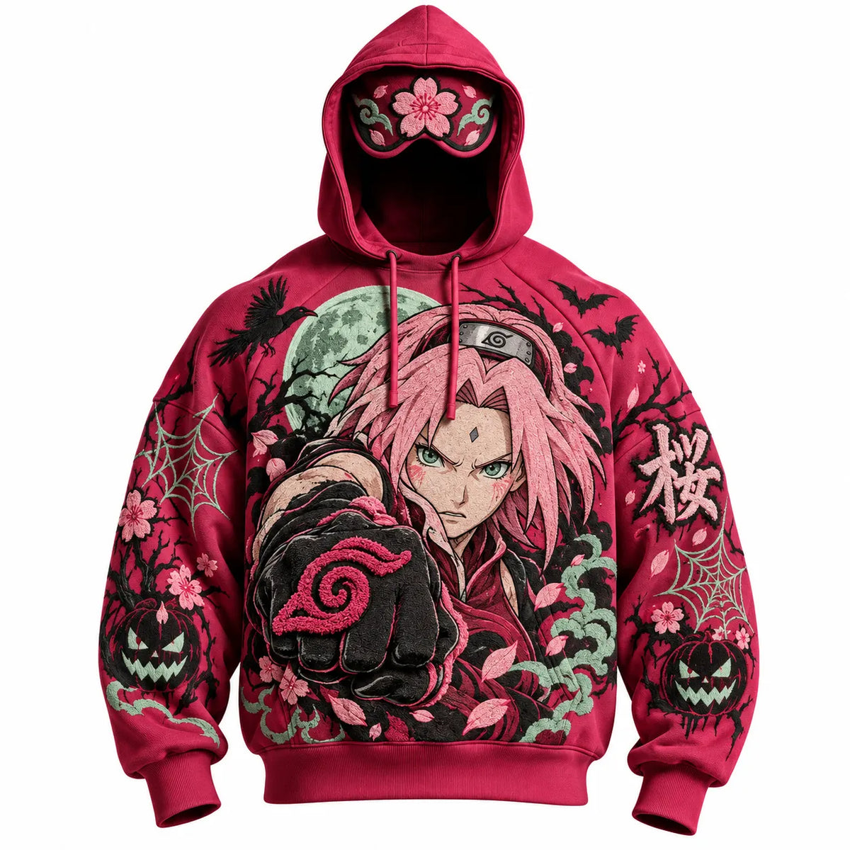 Halloween Anime-Print Hoodie