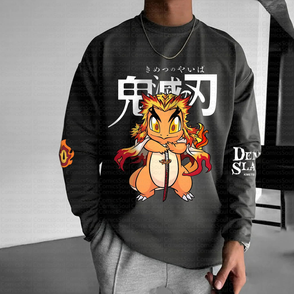 Unisex “Comicssoul X Comicssoul” Anime Graphic Streetwear Vintage Long-Sleeved T-shirt