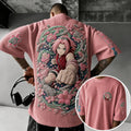 Unisex Anime-Style Retro Corduroy Oversized T-Shirt