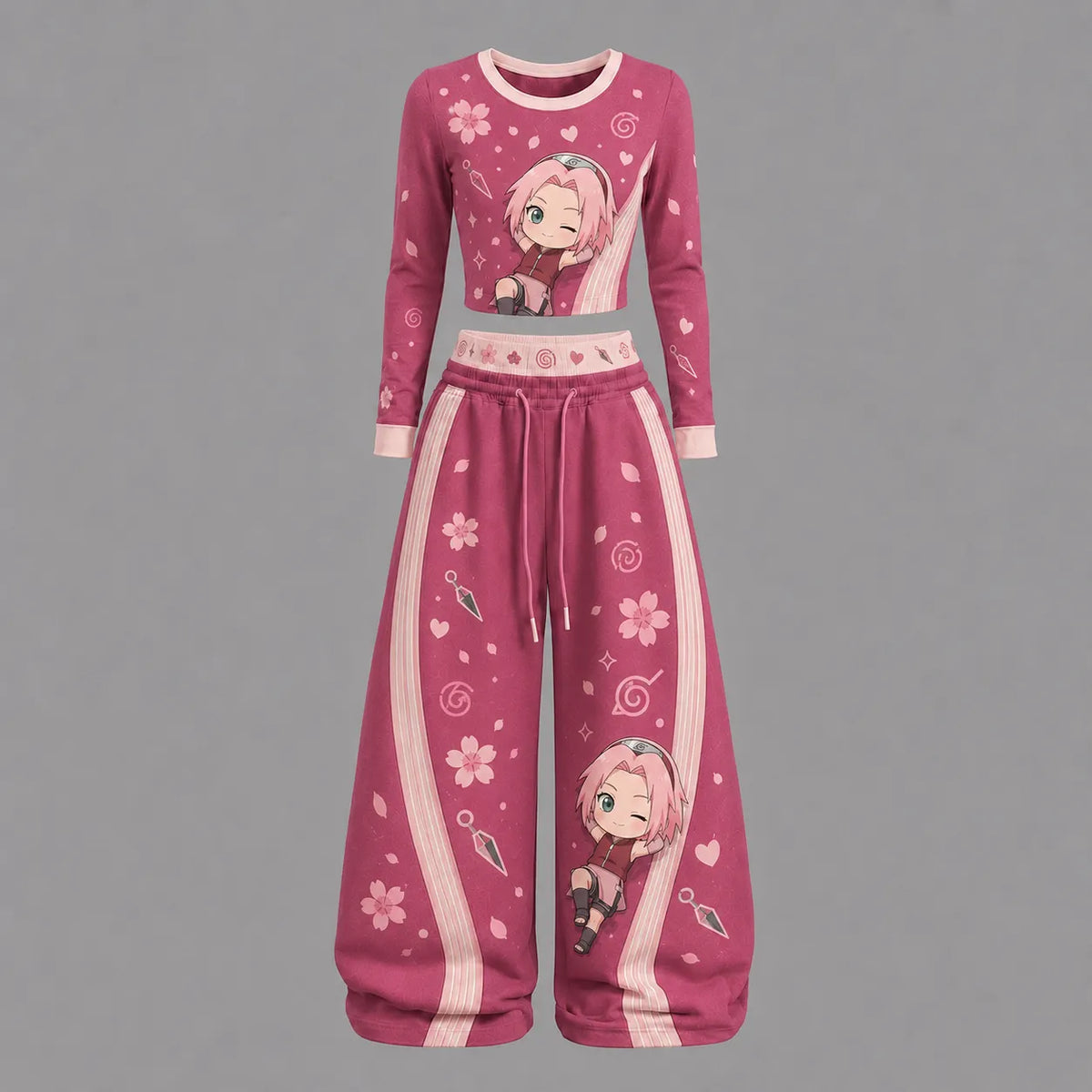 Naruto - Sakura-Long-sleeved double-layer stretch pants set | Anime Graphic
