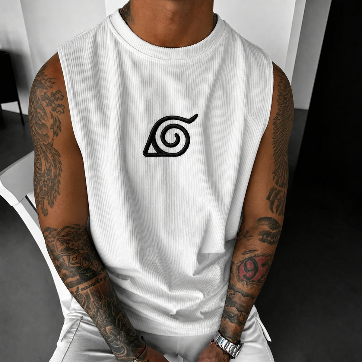 Unisex Anime-Style Retro Corduroy Tank Top