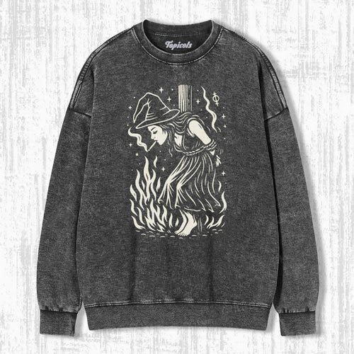 BURNING WITCH SMOKING CIGARETTE T-SHIRT