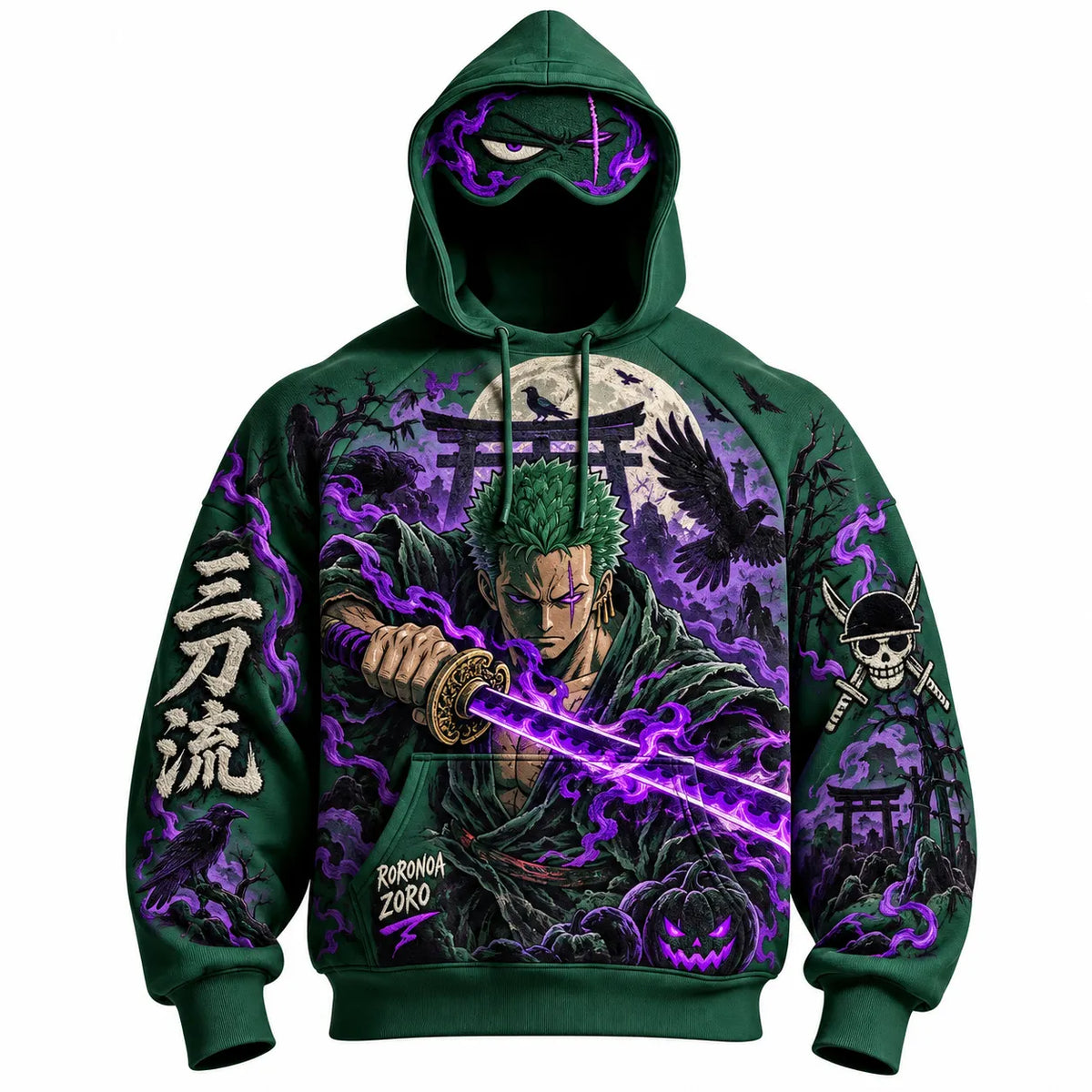 Halloween Anime-Print Hoodie