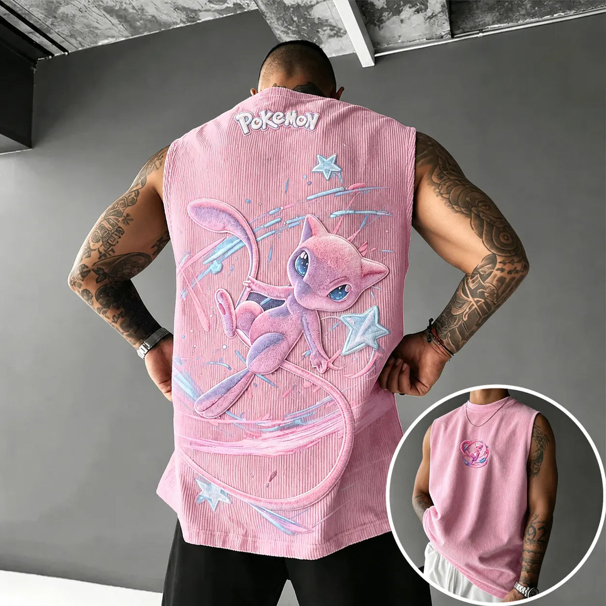 Unisex Anime-Style Retro Corduroy Tank Top