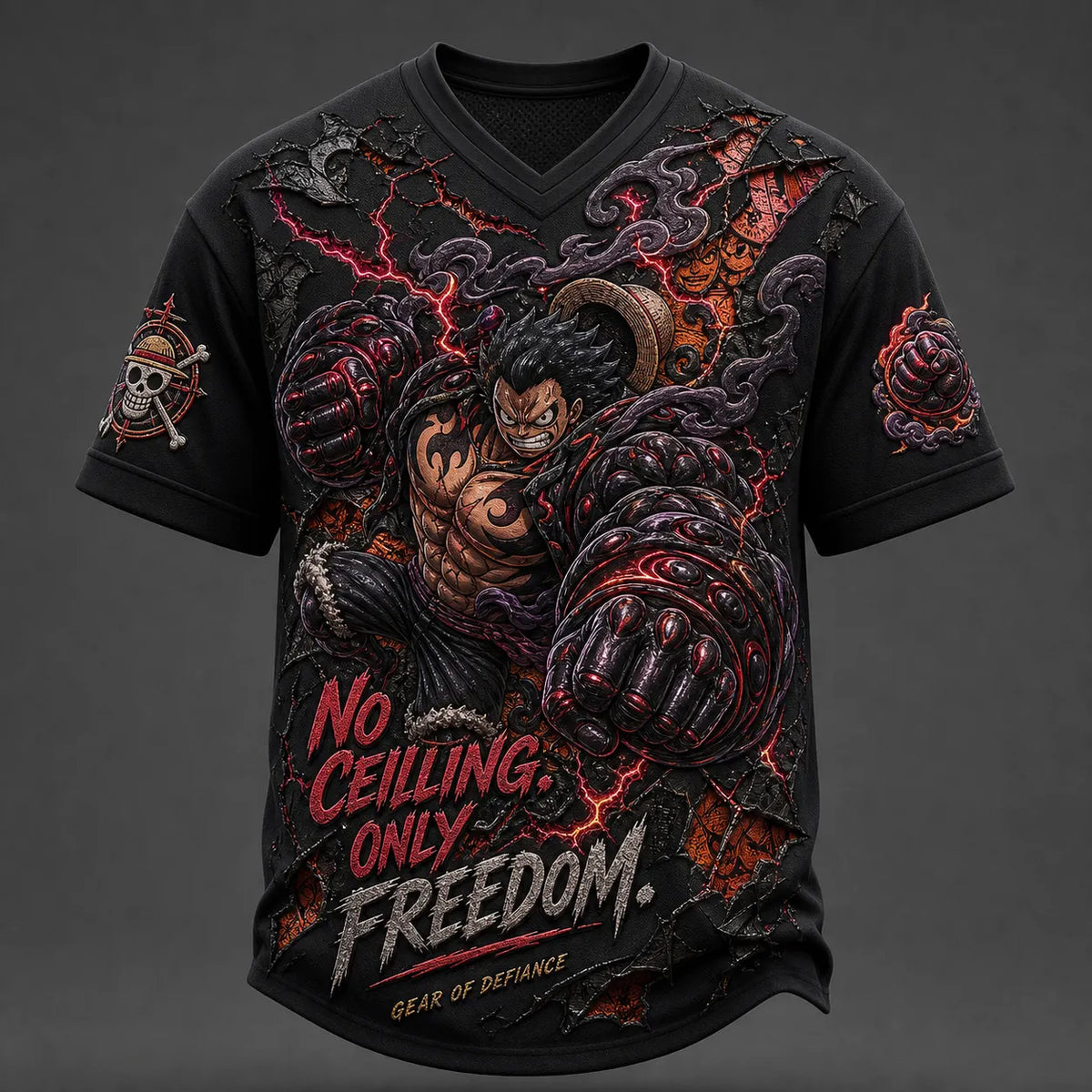 Pirate Crew Print V-Neck T-Shirt
