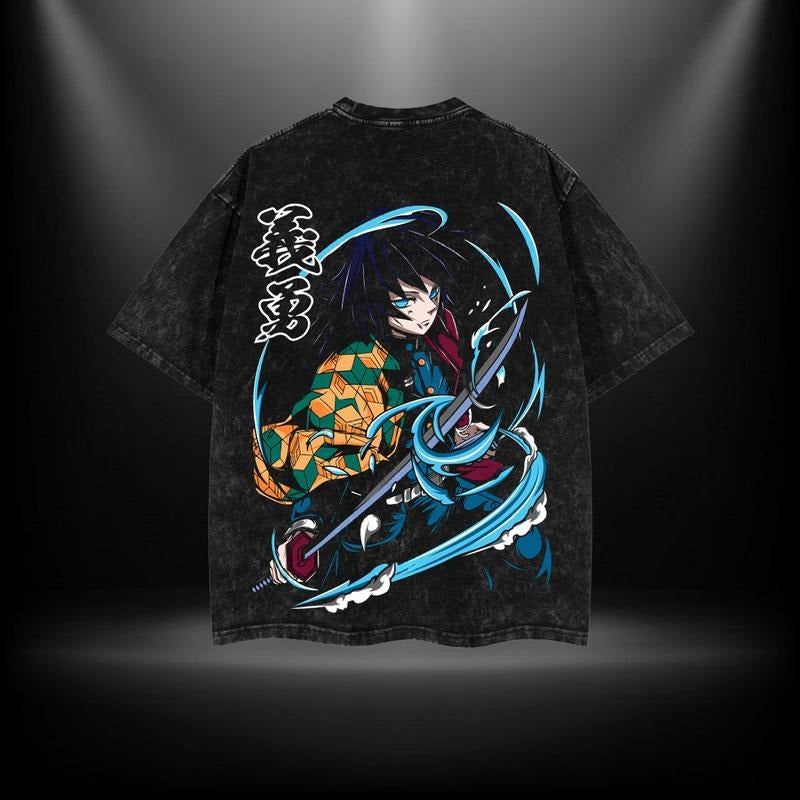 Tomioka Giyu - KNY Clothing Washed Cotton T-Shirt