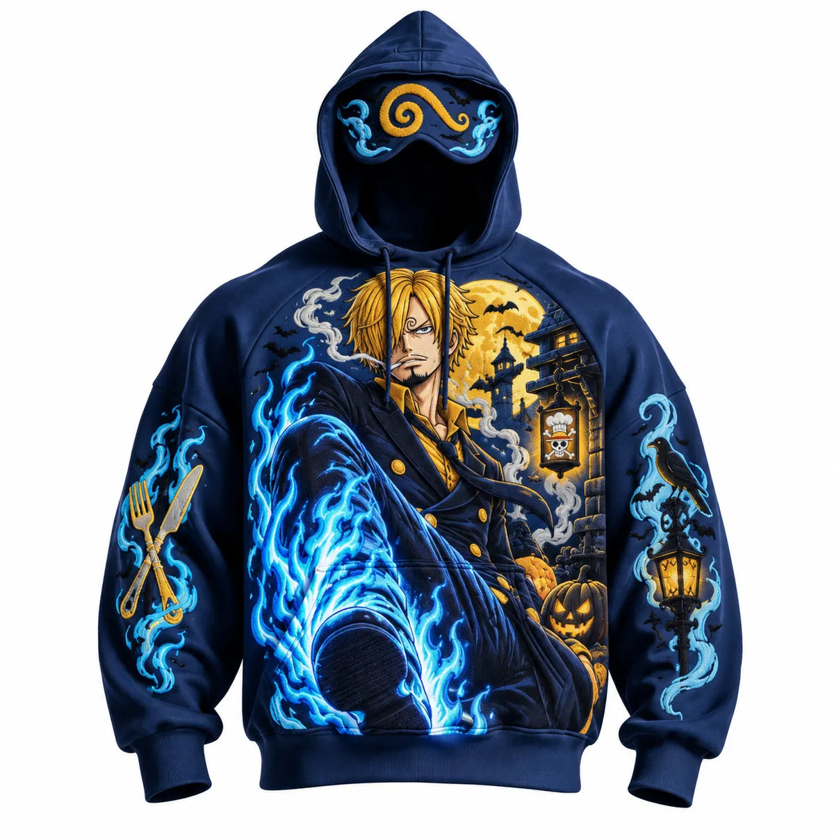 Halloween Anime-Print Hoodie