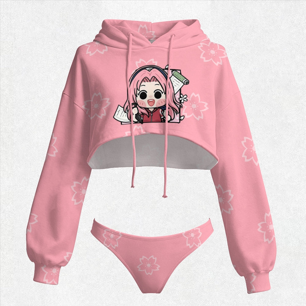 NARUTO Women's Hooded Thicken Suit Set | Anime Graphic