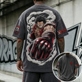 Unisex Short-Sleeve Corduroy T-Shirt With Anime Print