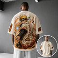 Unisex Anime-Style Retro Corduroy Oversized T-Shirt