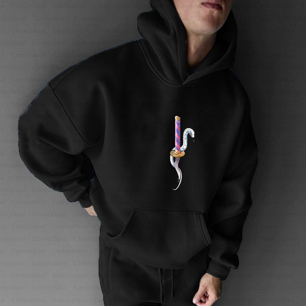 Plus Velvet Unisex Anime Graphic Streetwear Vintage Hoodie