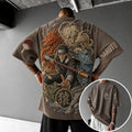 Unisex Anime-Style Retro Corduroy Oversized T-Shirt