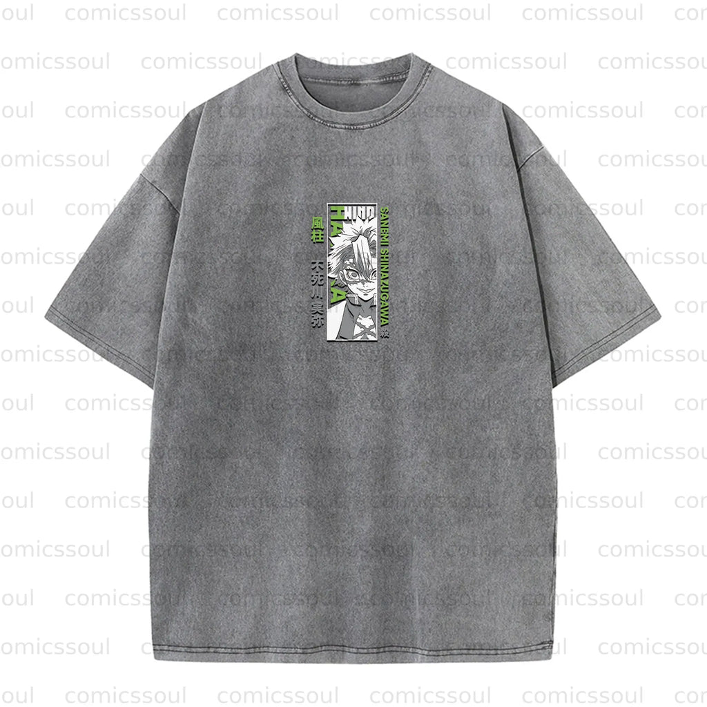 Vintage 3D Direct Inkjet Printed Washed Unisex T-Shirt