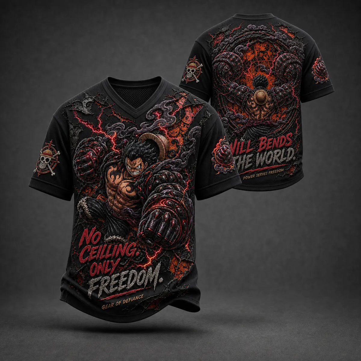 Pirate Crew Print V-Neck T-Shirt