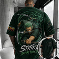 Unisex Short-Sleeve Corduroy T-Shirt With Anime Print